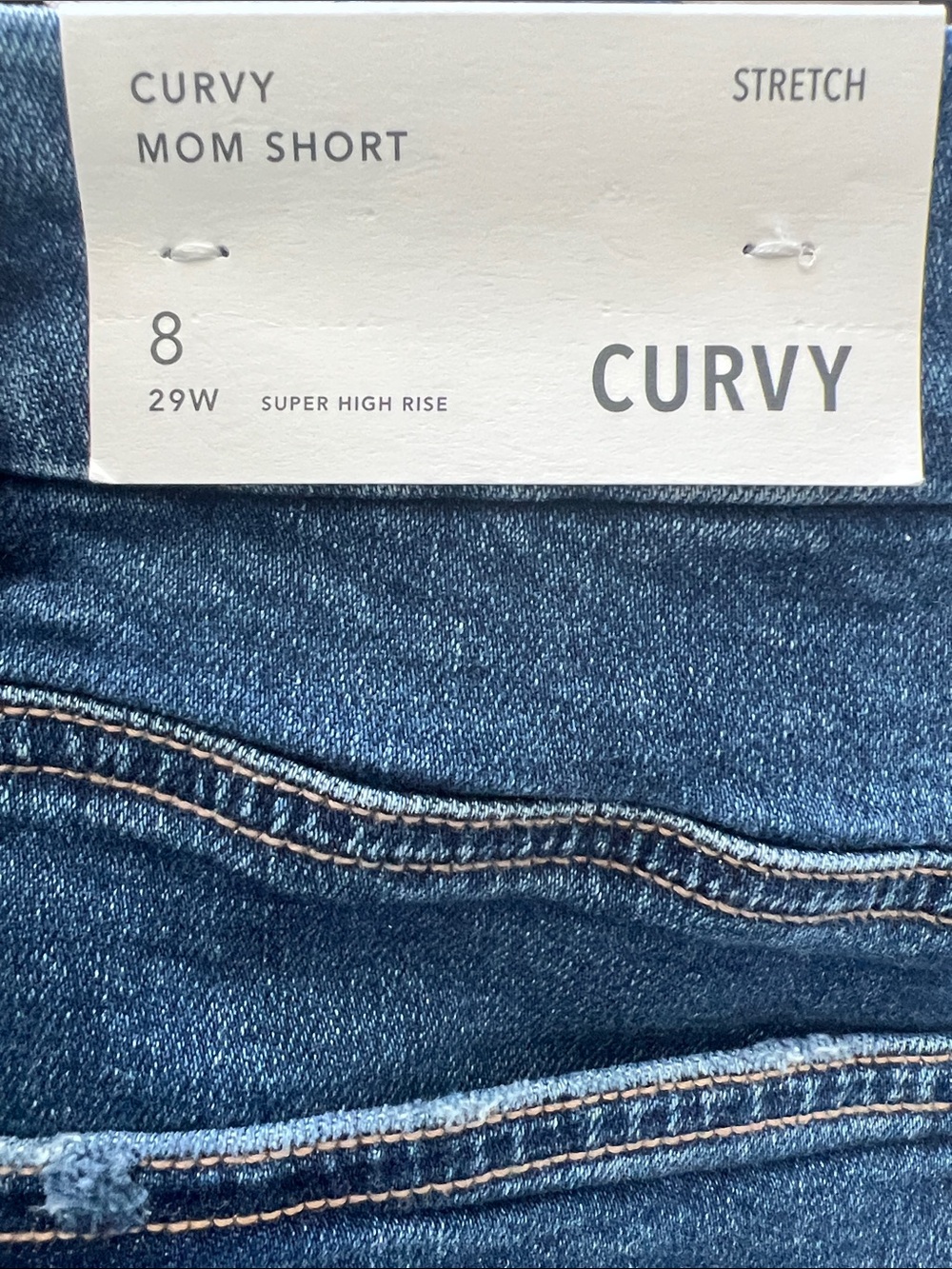NWT American Eagle Women's Curvy Mom Distressed Denim Jean Short in Blue Size 8 - Picture 7 of 7